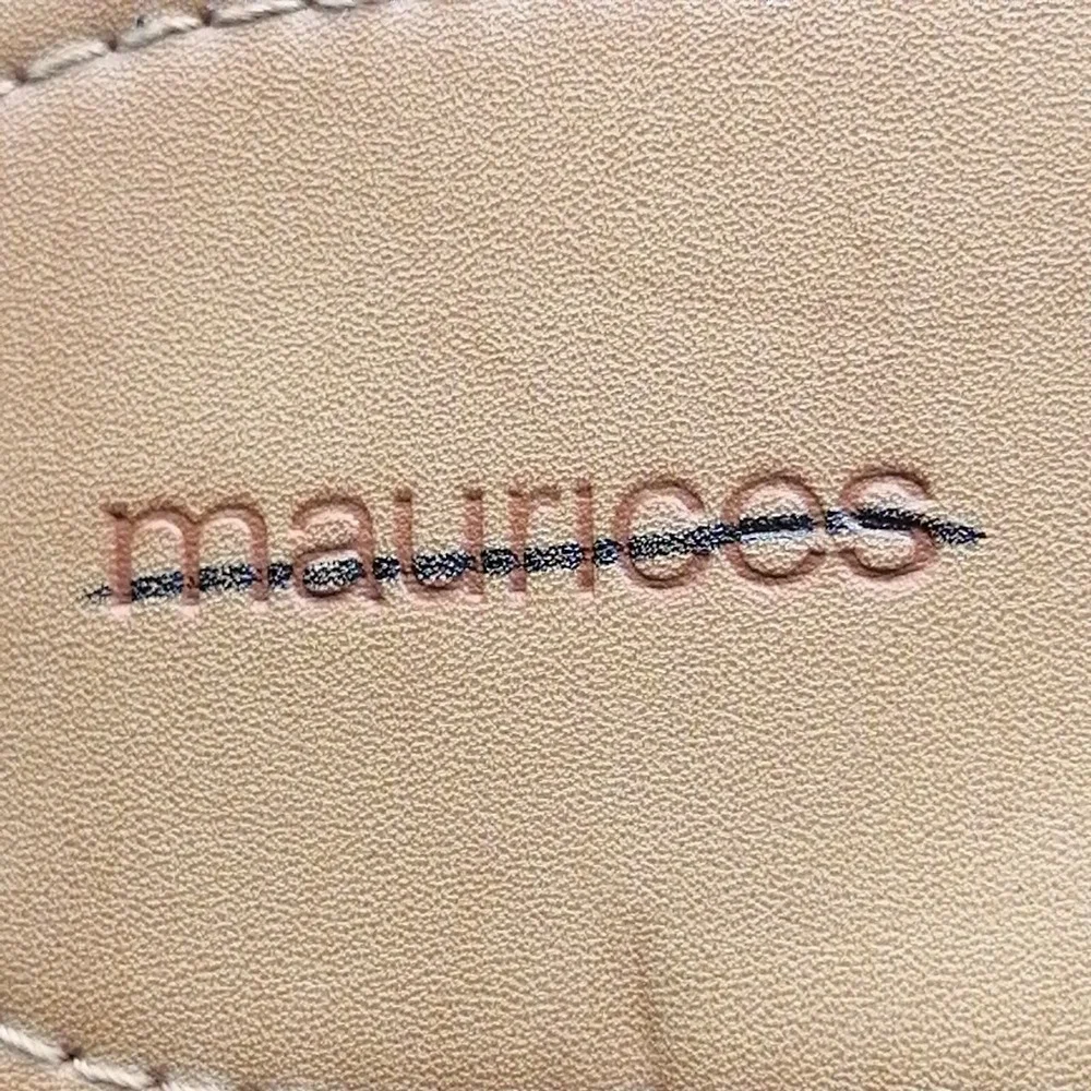 Maurices Shoes Womens Pryia‎ Brown 10 Thong Sandal Wide Strap Studded Flat